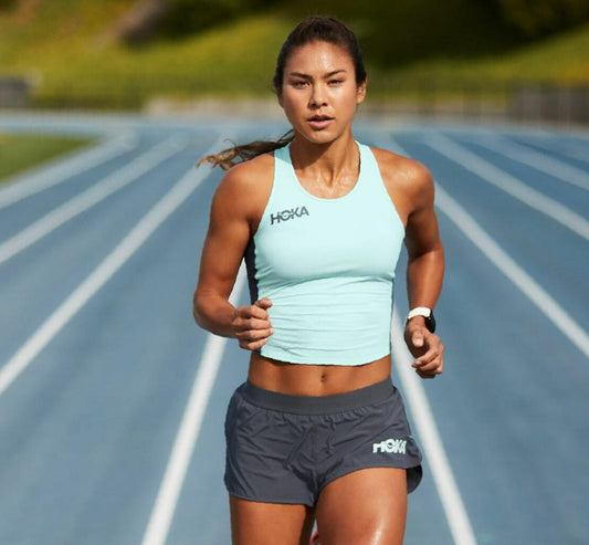 Women Tops | HOKA ONE ONE Fitted Tank Blue Tint