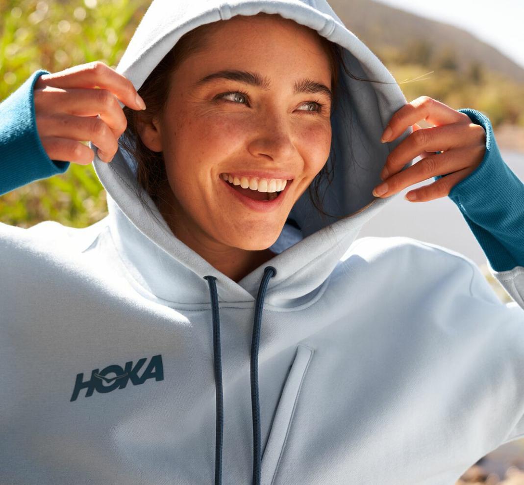 Women Tops | HOKA ONE ONE Hoodie Blue Fog