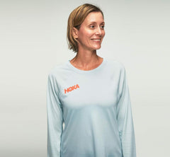 Women Tops | HOKA ONE ONE Performance Long Sleeve Wan Blue