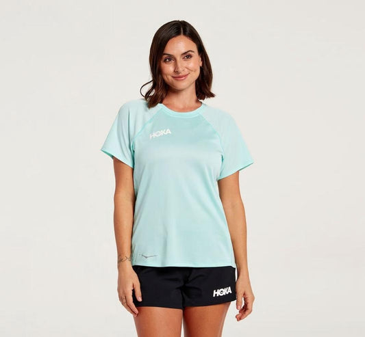 Women Tops | HOKA ONE ONE Performance Short Sleeve Blue Tint
