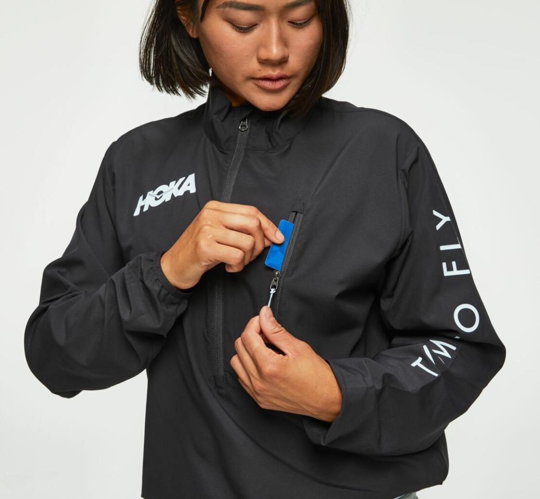 Women Tops | HOKA ONE ONE Wind-Resistant Jacket Black