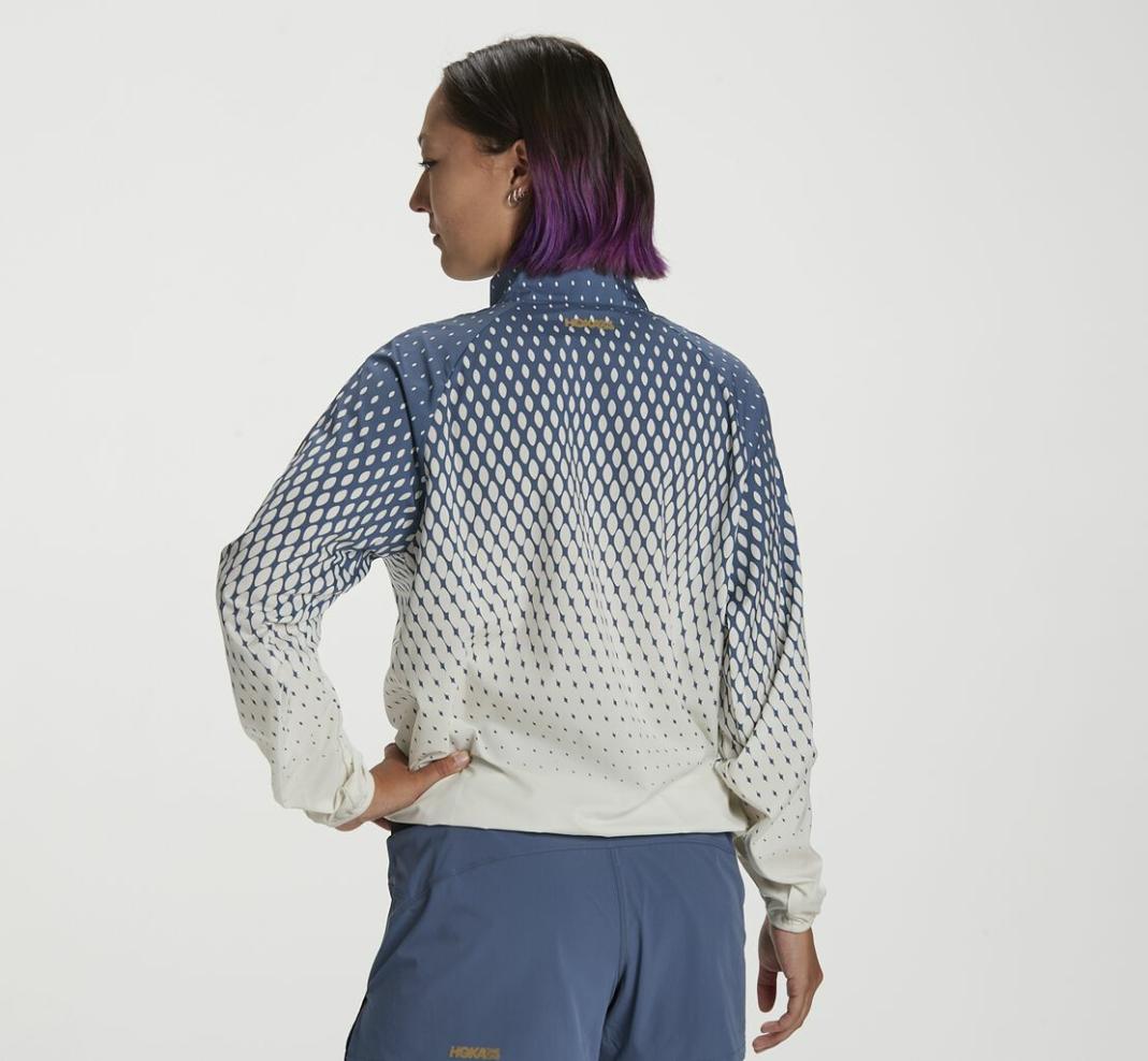 Women Tops | HOKA ONE ONE Wind-Resistant Jacket Tofu / Vintage Indigo