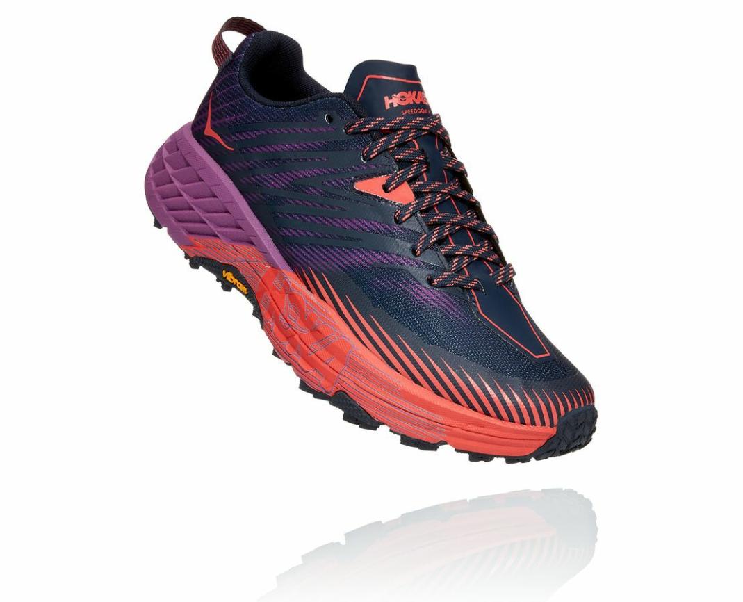 Women Trail Running | HOKA ONE ONE Speedgoat 4 Outer Space / Hot Coral