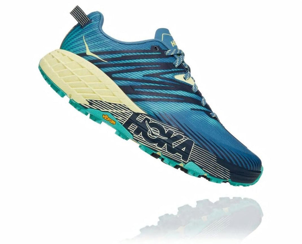 Women Trail Running | HOKA ONE ONE Speedgoat 4 Provincial Blue / Luminary Green
