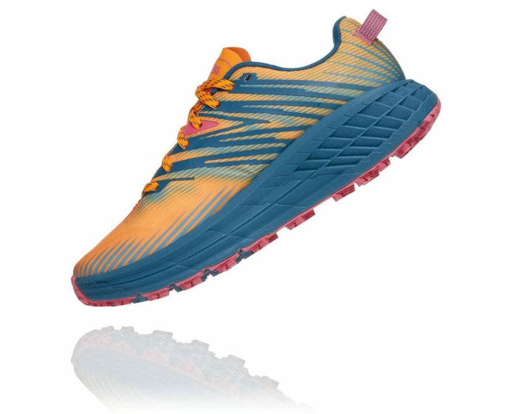 Women Trail Running | HOKA ONE ONE Speedgoat 4 Saffron / Provincial Blue