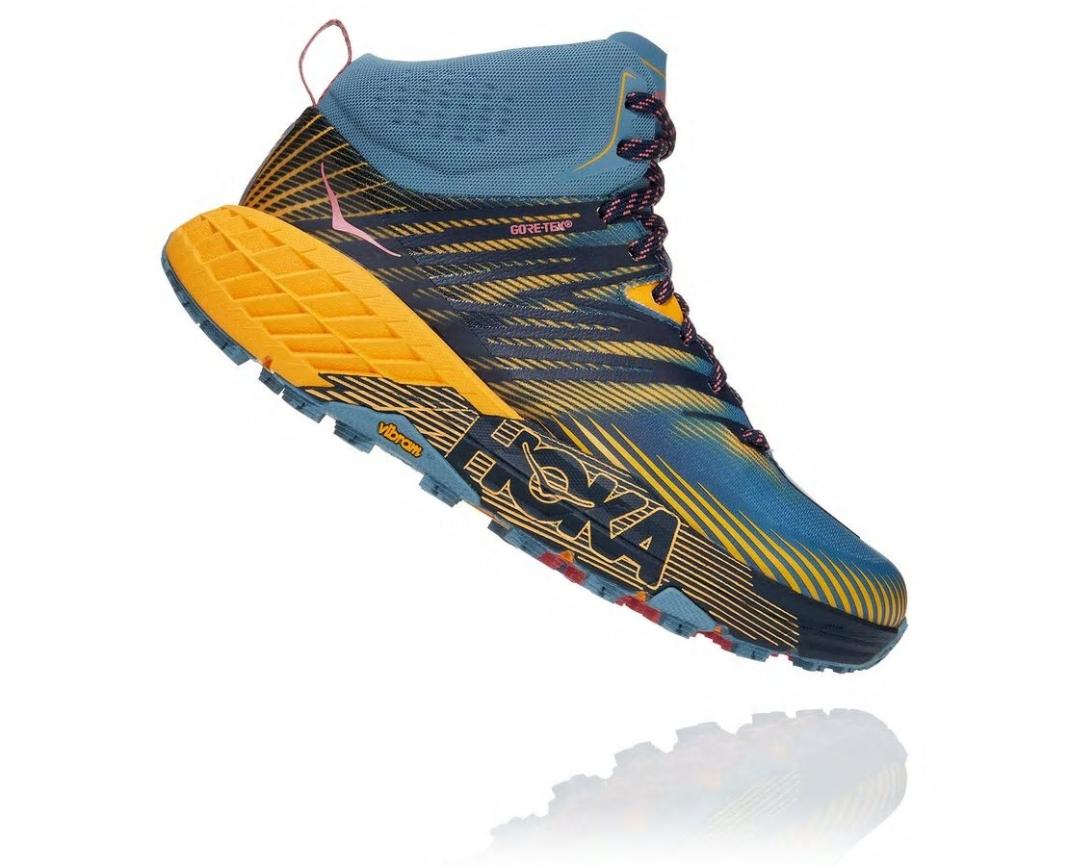 Women Trail Running | HOKA ONE ONE Speedgoat Mid GORE-TEX 2 Provincial Blue / Saffron