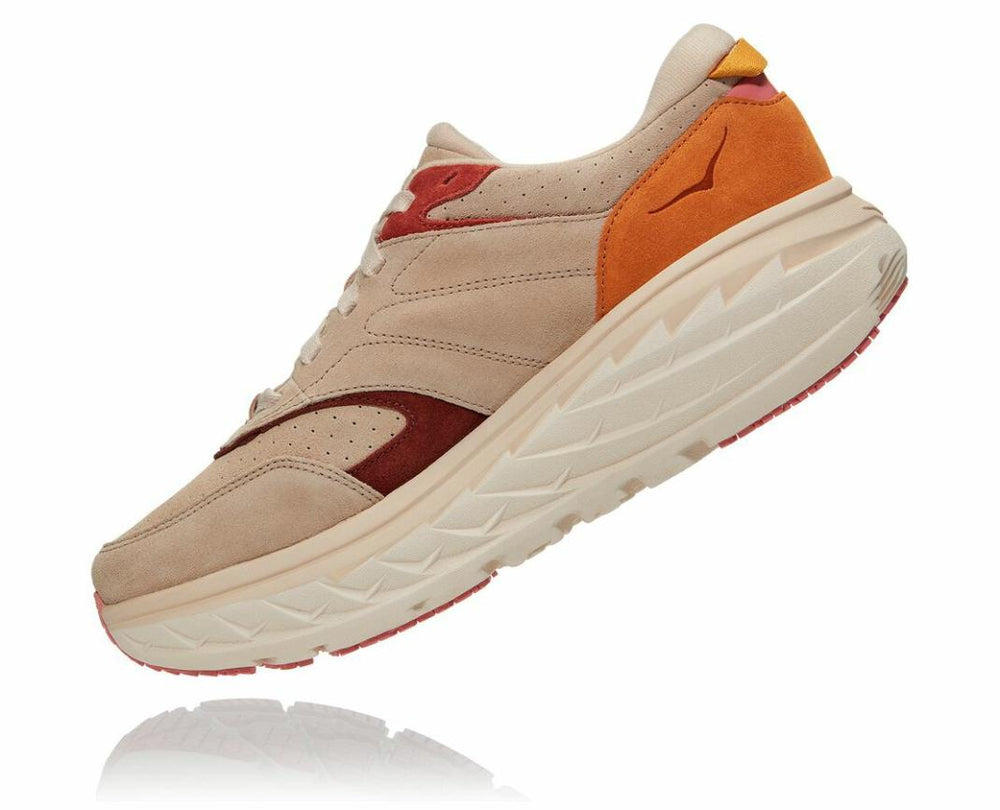 Women Walking | HOKA ONE ONE Unisex Bondi L Suede Shifting Sand / Multi